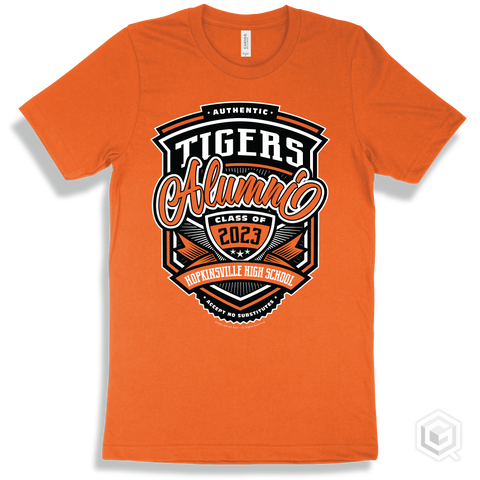 Tiger Orange T-shirt - Authentic Grade A Plus Hopkinsville High School Tigers Alumni Design