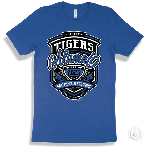 Tiger True Royal T-shirt - Authentic Grade A Plus Reitz Memorial High School Tigers Alumni Design