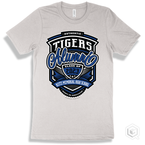 Tiger White T-shirt - Authentic Grade A Plus Reitz Memorial High School Tigers Alumni Design