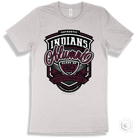 Indian White T-shirt - Authentic Grade A Plus Whitley City Elementary School Indians Alumni Design