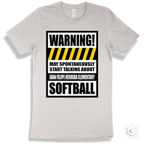 White T-shirt - May Spontaneously Start Talking About Juan Felipe Herrera Elementary Softball Design